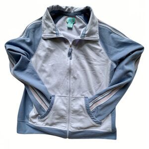 Tangerine Athletic Full Zip Up Blue Sweatshirt Sport Jacket Womens Sz M